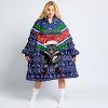 NRL New Zealand Warriors Custom Text Number Mascot Ugly Christmas Fleece Oodie