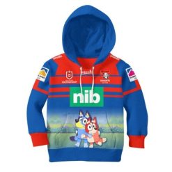 Alternative view of NRL Newcastle Knights Bluey Jersey 2020 Kids Pullover Hoodie