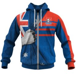 NRL Newcastle Knights Custom Name Number 2020 For Fans Jersey Zip Up Hoodie