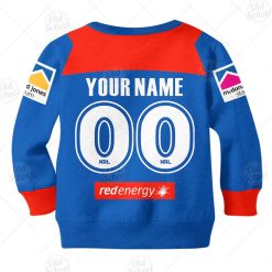 Alternative view of NRL Newcastle Knights Custom Name Number 2020 Home Jersey Kids Sweatshirt