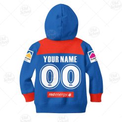 Alternative view of NRL Newcastle Knights Custom Name Number 2020 Home Jersey Kids Zip Up Hoodie