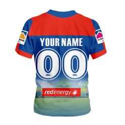Alternative view of NRL Newcastle Knights Custom Name Number 2020 x Bluey Jersey Kids T-Shirt