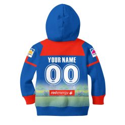 Alternative view of NRL Newcastle Knights Custom Name Number 2020 x Bluey Jersey Kids Zip Up Hoodie
