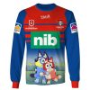 NRL Newcastle Knights Custom Name Number 2020 x Bluey Jersey Sweatshirt