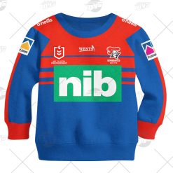 NRL Newcastle Knights Custom Name Number 2021 Home Jersey Kids Sweatshirt