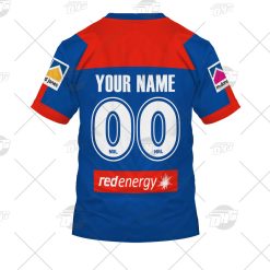 Alternative view of NRL Newcastle Knights Custom Name Number 2021 Home Jersey Kids T-Shirt