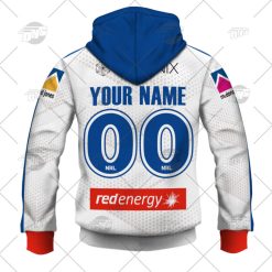 Alternative view of NRL Newcastle Knights Custom Name Number 2022 Away Jersey Zip Up Hoodie