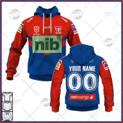 NRL Newcastle Knights Custom Name Number 2022 Home Jersey Pullover Hoodie