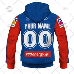 Alternative view of NRL Newcastle Knights Custom Name Number 2022 Home Jersey Zip Up Hoodie
