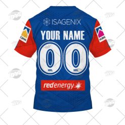 Alternative view of NRL Newcastle Knights Custom Name Number 2022 Home Jersey T-Shirt