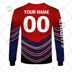 Alternative view of NRL Newcastle Knights Custom Name Number 2022 Indigenous Fishing Jersey Sweatshirt