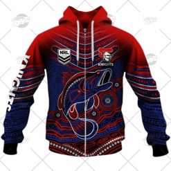 NRL Newcastle Knights Custom Name Number 2022 Indigenous Fishing Jersey Zip Up Hoodie