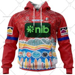 NRL Newcastle Knights Custom Name Number 2023 Indigenous Jersey Pullover Hoodie