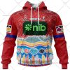 NRL Newcastle Knights Custom Name Number 2023 Indigenous Jersey Zip Up Hoodie