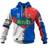 NRL Newcastle Knights Custom Name Number 2023 Mix Jersey V2 Zip Up Hoodie