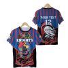 NRL Newcastle Knights Custom Name Number NAIDOC Week T-Shirt