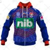 NRL Newcastle Knights Custom Name Number On Field Indigenous Jersey 2021 Zip Up Hoodie
