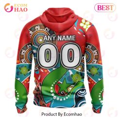 Alternative view of NRL Newcastle Knights Custom Name Number Special Design NAIDOC Zip Up Hoodie