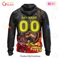 Alternative view of NRL Newcastle Knights Custom Name Number Special Edition NAIDOC Zip Up Hoodie