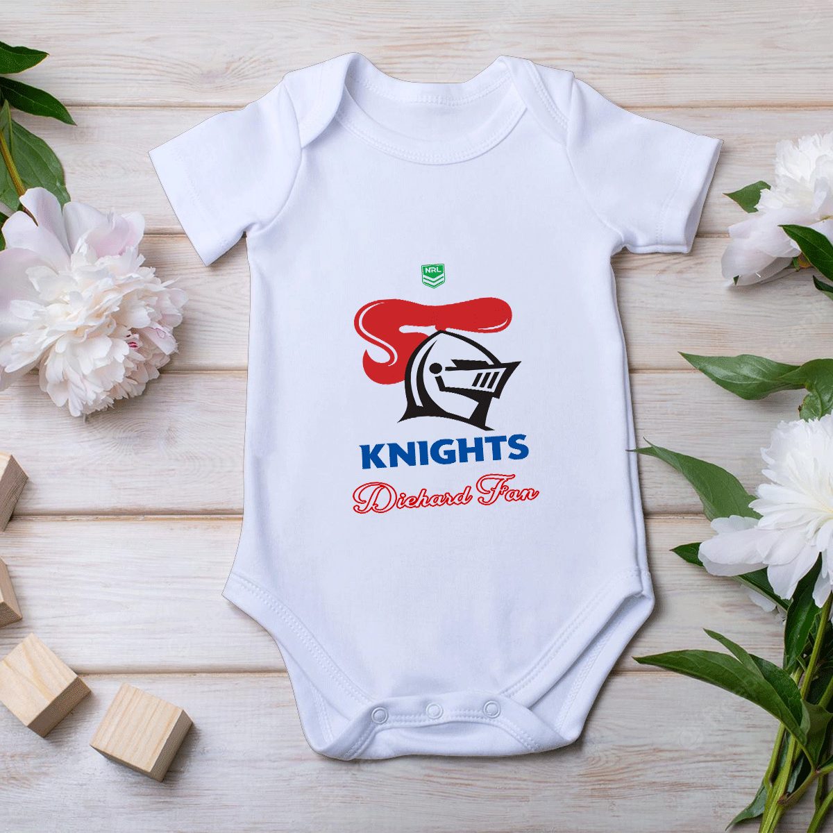 NRL Newcastle Knights Diehard Fan Baby Onesie