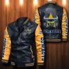 NRL North Queensland Cowboys Black Yellow Leather Bomber Jacket