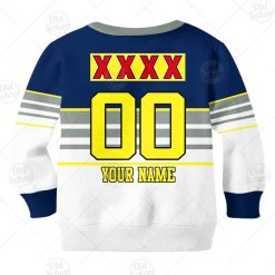 Alternative view of NRL North Queensland Cowboys Custom Name Number 1995 Vintage Retro Heritage Jersey Kids Sweatshirt