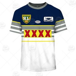 NRL North Queensland Cowboys Custom Name Number 1995 Vintage Retro Heritage Jersey Kids T-Shirt