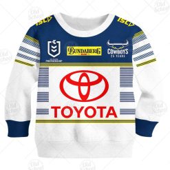 NRL North Queensland Cowboys Custom Name Number 2020 Home Jersey Kids Sweatshirt