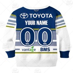 Alternative view of NRL North Queensland Cowboys Custom Name Number 2020 Home Jersey Kids Sweatshirt