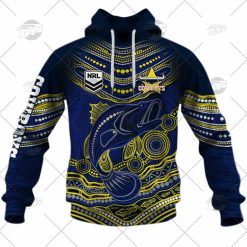 Alternative view of NRL North Queensland Cowboys Custom Name Number 2022 Indigenous Fishing Jersey Pullover Hoodie