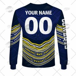 Alternative view of NRL North Queensland Cowboys Custom Name Number 2022 Indigenous Fishing Jersey Sweatshirt