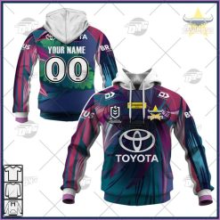 NRL North Queensland Cowboys Custom Name Number 2022 League Jersey Pullover Hoodie