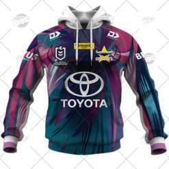 Alternative view of NRL North Queensland Cowboys Custom Name Number 2022 League Jersey Pullover Hoodie