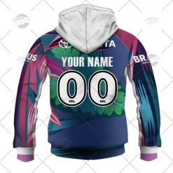 Alternative view of NRL North Queensland Cowboys Custom Name Number 2022 League Jersey Zip Up Hoodie
