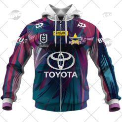 NRL North Queensland Cowboys Custom Name Number 2022 League Jersey Zip Up Hoodie