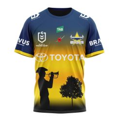 NRL North Queensland Cowboys Custom Name Number 2023 ANZAC Day Jersey T-Shirt
