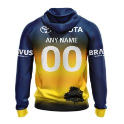 Alternative view of NRL North Queensland Cowboys Custom Name Number 2023 ANZAC Day Jersey Zip Up Hoodie