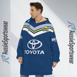 NRL North Queensland Cowboys Custom Name Number 2023 Home Jersey Fleece Oodie