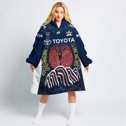 NRL North Queensland Cowboys Custom Name Number 2023 Indigenous Jersey Fleece Oodie