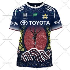 NRL North Queensland Cowboys Custom Name Number 2023 Indigenous Jersey T-Shirt