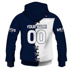 Alternative view of NRL North Queensland Cowboys Custom Name Number 2023 Mix Jersey V2 Zip Up Hoodie