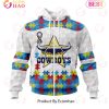 NRL North Queensland Cowboys Custom Name Number Autism Awareness Zip Up Hoodie