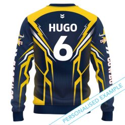 Alternative view of NRL North Queensland Cowboys Custom Name Number Kids Sweatshirt