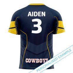 Alternative view of NRL North Queensland Cowboys Custom Name Number Kids T-Shirt