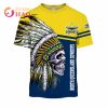 NRL North Queensland Cowboys Custom Name Number Native Skull T-Shirt