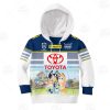 NRL North Queensland Cowboys Custom Name Number x Bluey Jersey Kids Pullover Hoodie