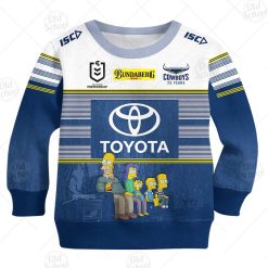 NRL North Queensland Cowboys Custom Name Number x The Simpsons Halloween 2020 Kids Sweatshirt