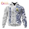NRL North Queensland Cowboys Custom Name Polynesian Zip Up Hoodie