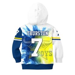 Alternative view of NRL North Queensland Cowboys Johnathan Thurston Player Jersey Kids Zip Up Hoodie
