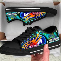Alternative view of NRL Parramatta Eels Custom Name Indigenous With Aboriginal and Torres Strait Islander Flag Low Top Shoes
